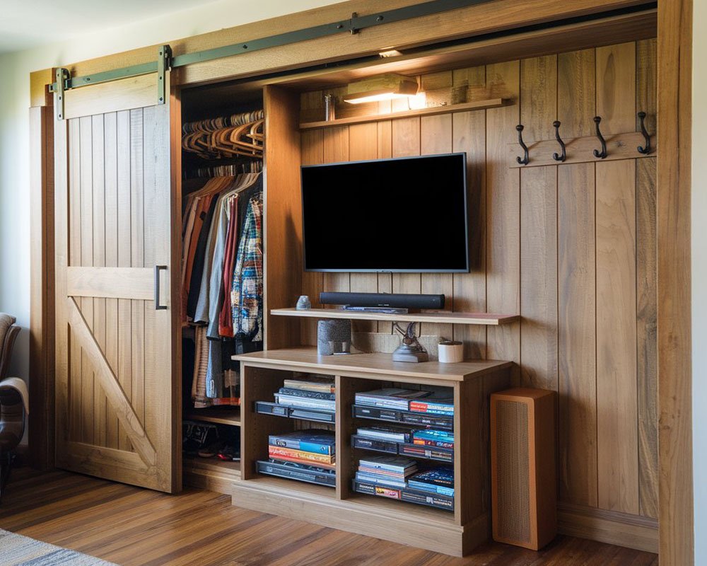 Custom media center with lighting and display niches
