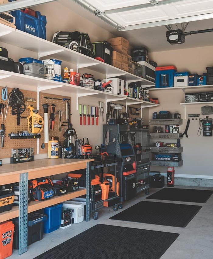 Custom garage cabinets in a Northern Virginia home