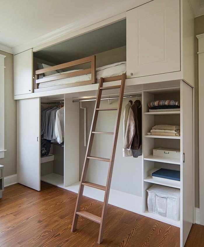 Murphy bed open in a multifunctional room