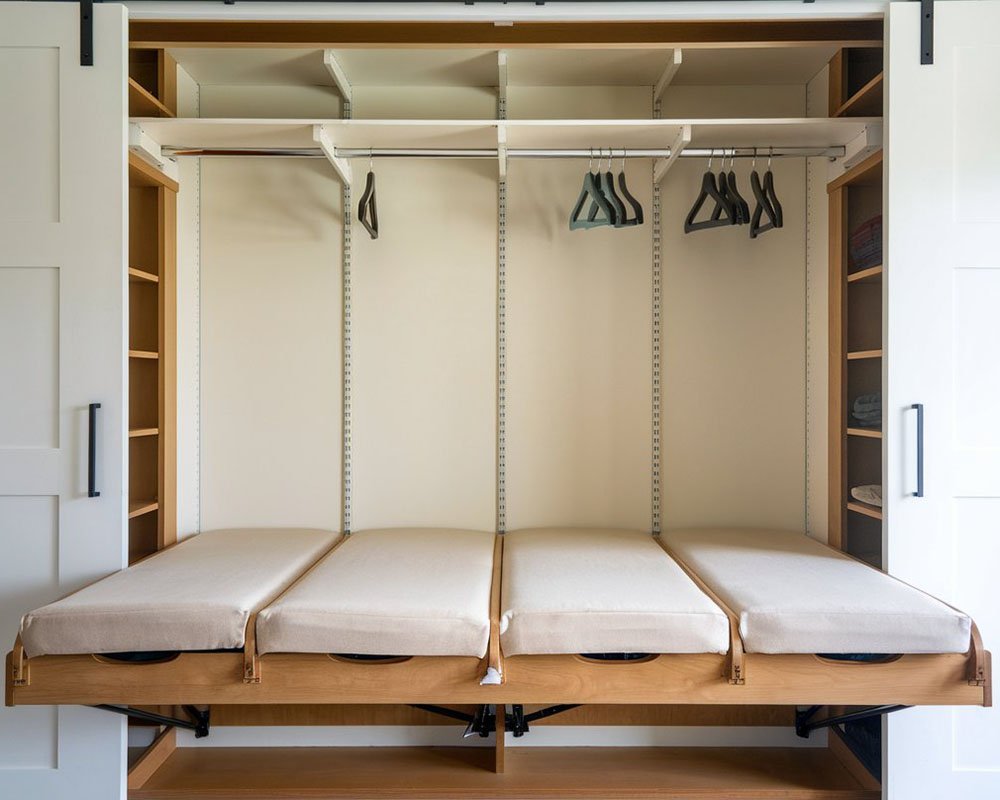 Nova wall bed system with overhead storage