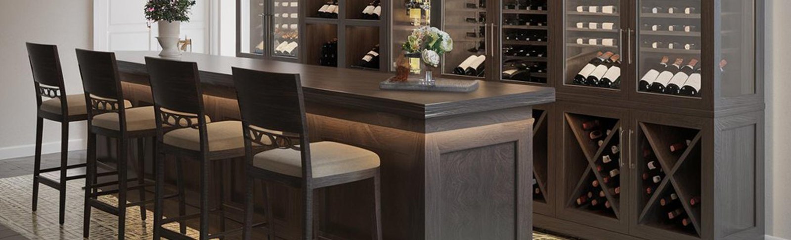 Custom wine storage wall in a DMV residence