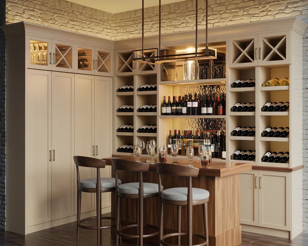 Wine bar millwork in a Northern Virginia dining room
