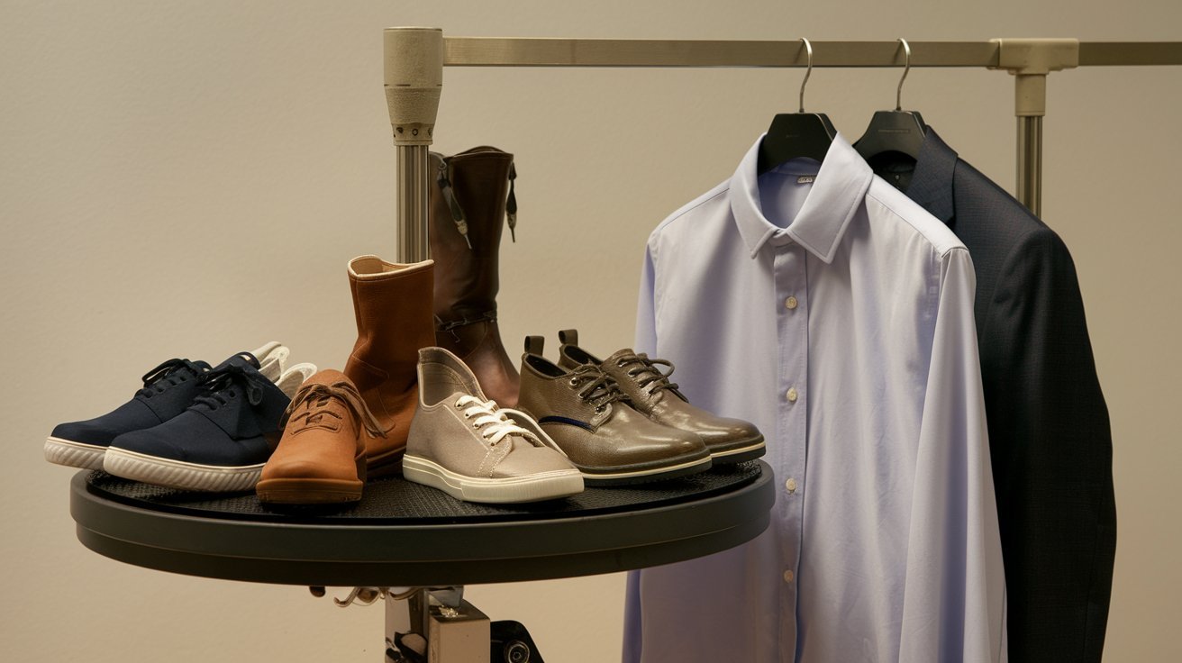 Revolver double hang closet unit in a walk-in