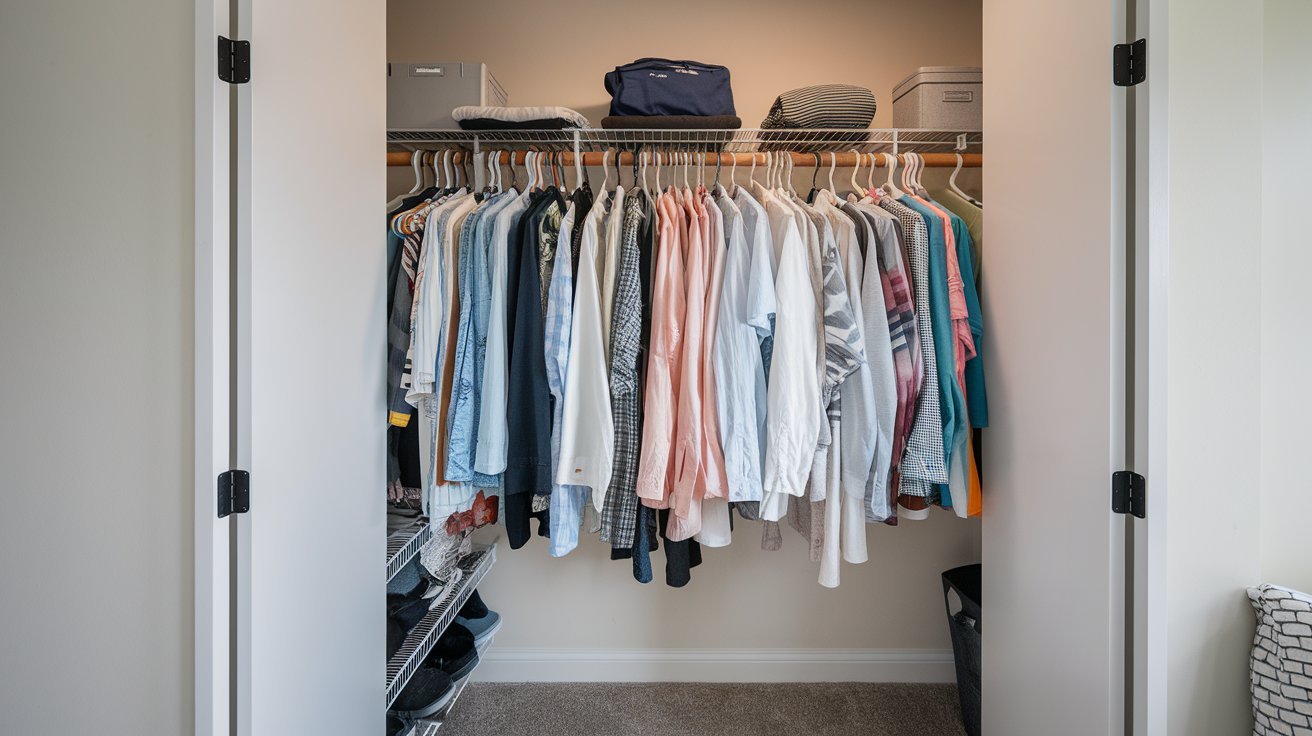 Corner shoe storage in a custom walk-in closet