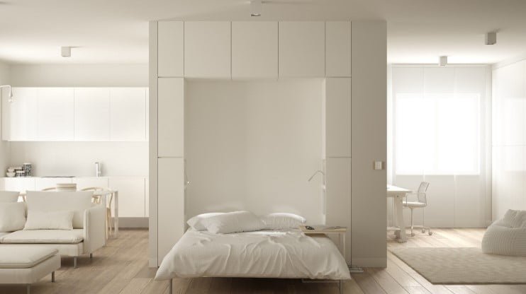 Nova custom wall bed with surrounding millwork