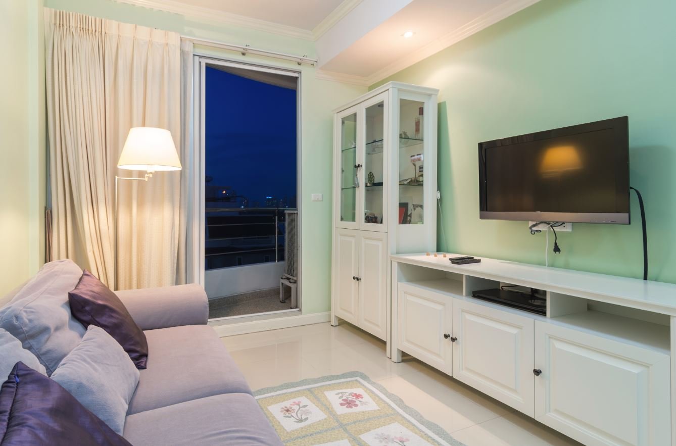 Custom TV cabinets with drawers and open shelves