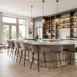 A custom wine bar at home.