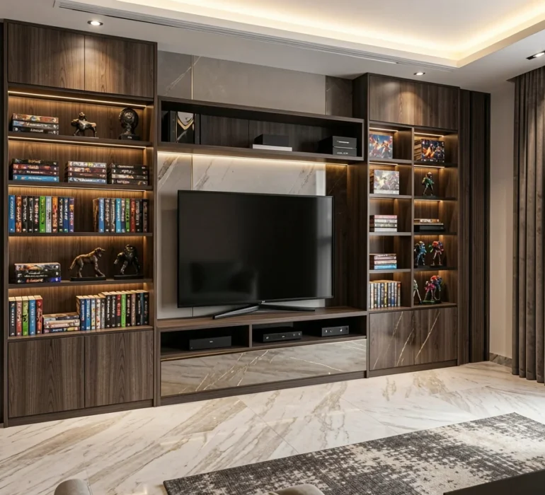 An image of modern entertainment center.