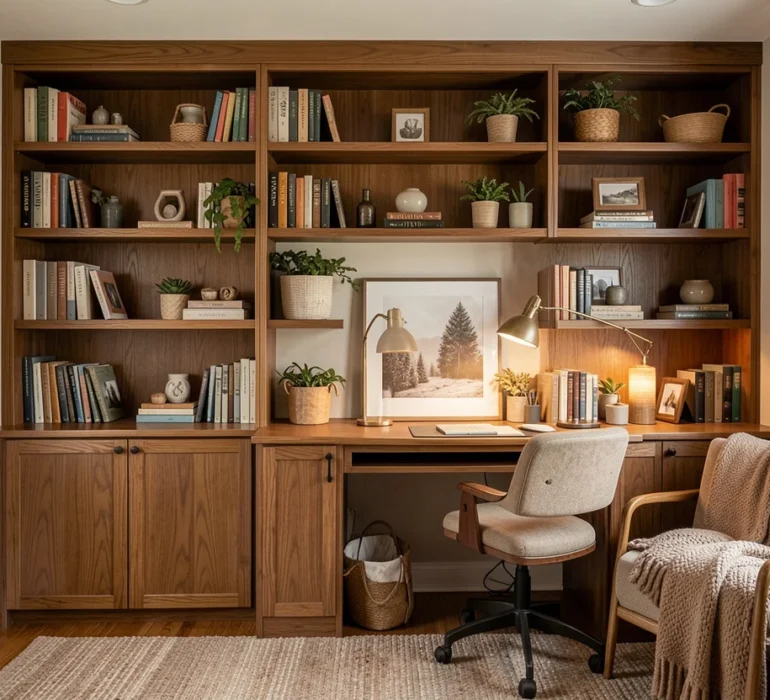 Home office cabinets at home.