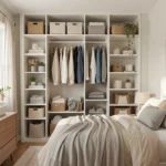 A custom reach-in closet for small spaces.