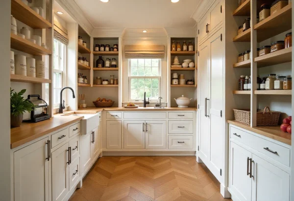 Minimalist pantry design ideas to avoid clutter.